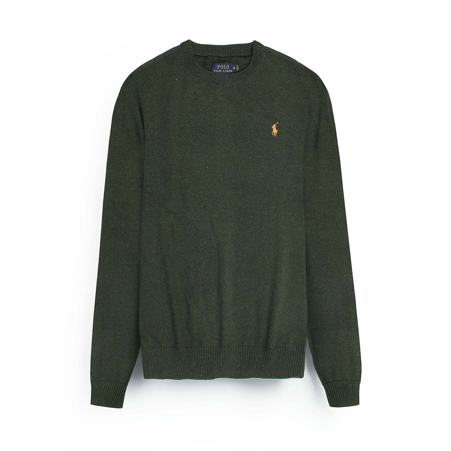 RL Crew neck Cotton Sweater (blackish olive green) – brandahub