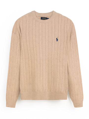 RL Cable-Knit Cotton Sweater (cream)