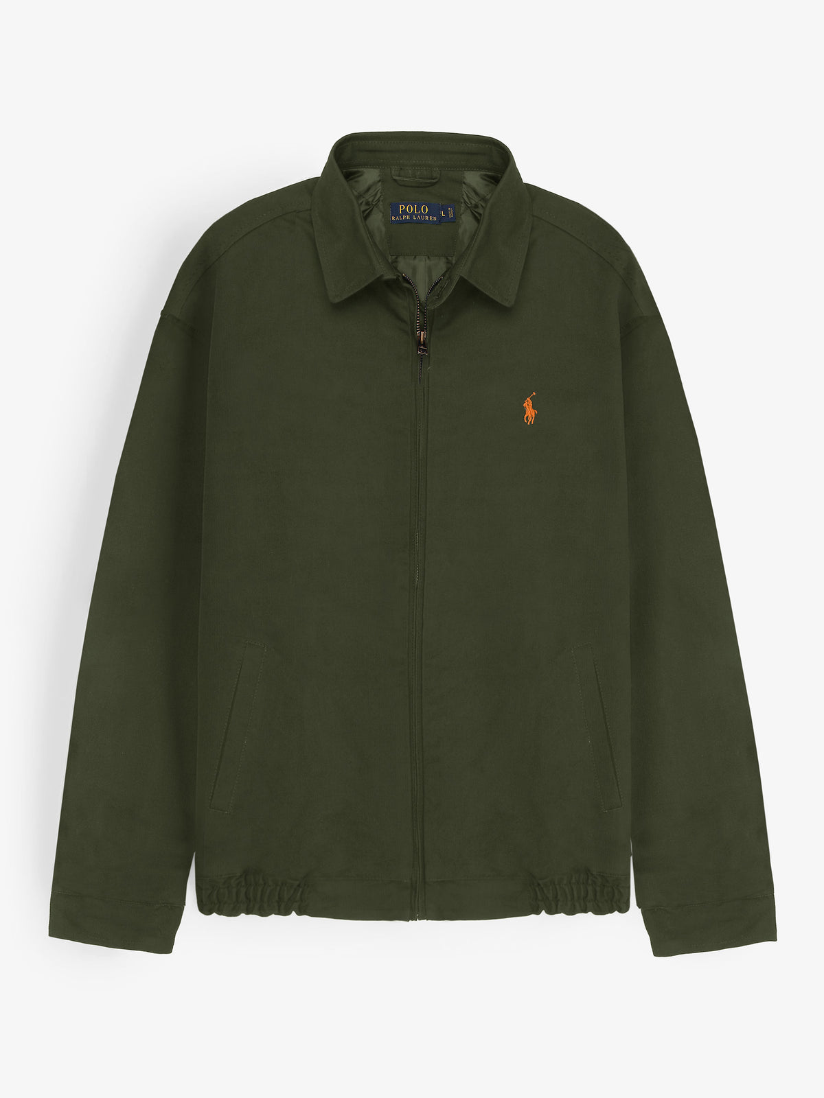 PRL Cotton Twill Jacket (collar) (olive green) - brandahub