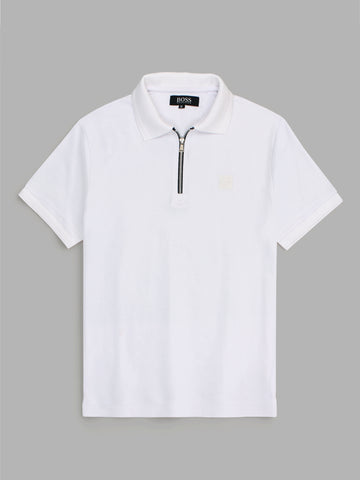Hb zip polo-white