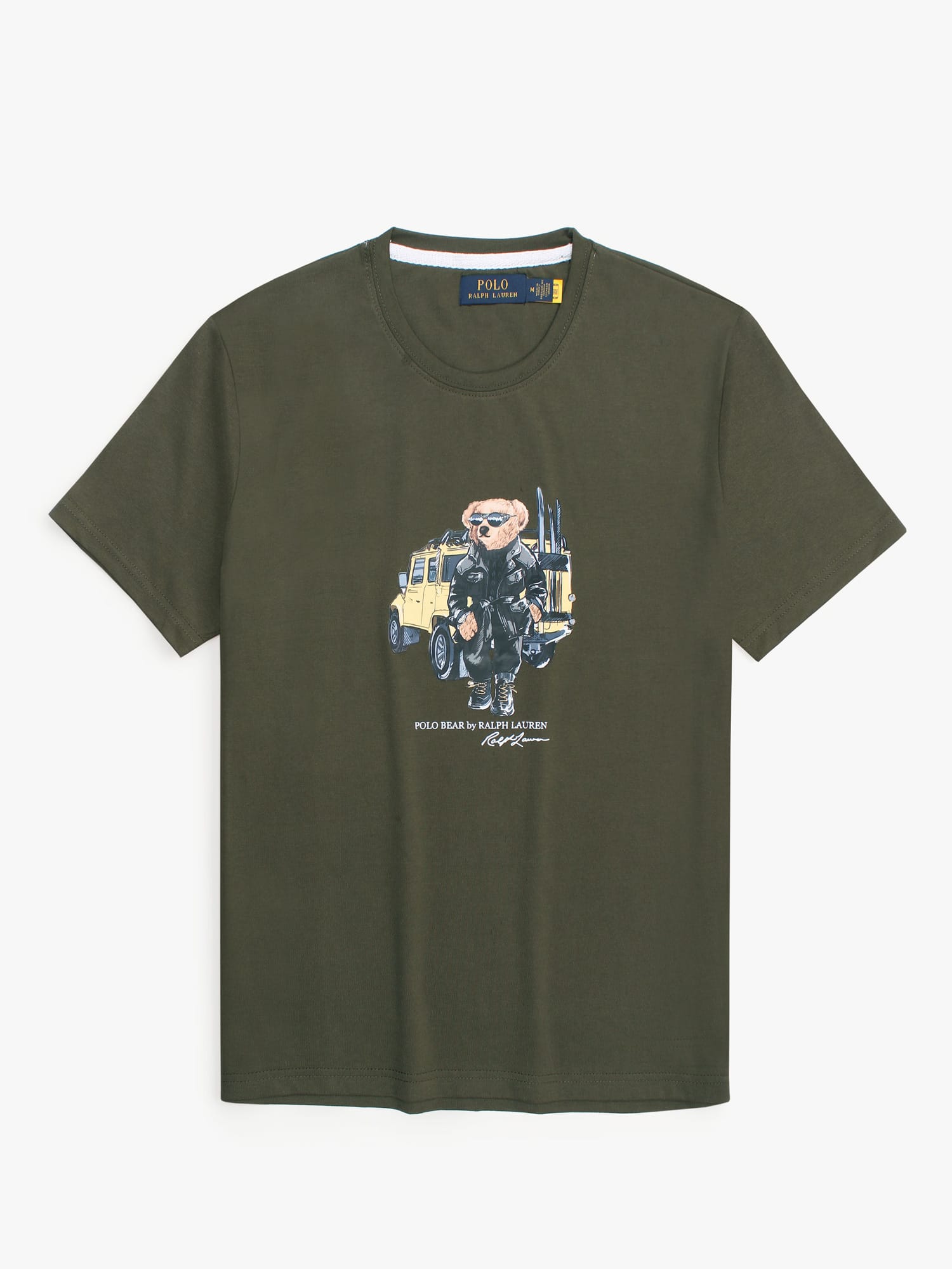 Brandahub T-shirts PRL bear T Shirt-Olive green