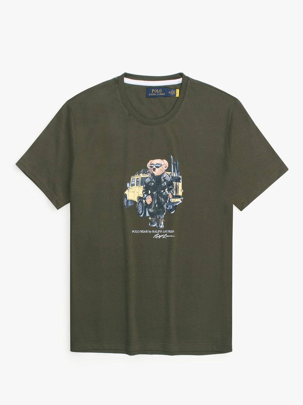 Brandahub T-shirts PRL bear T Shirt-Olive green