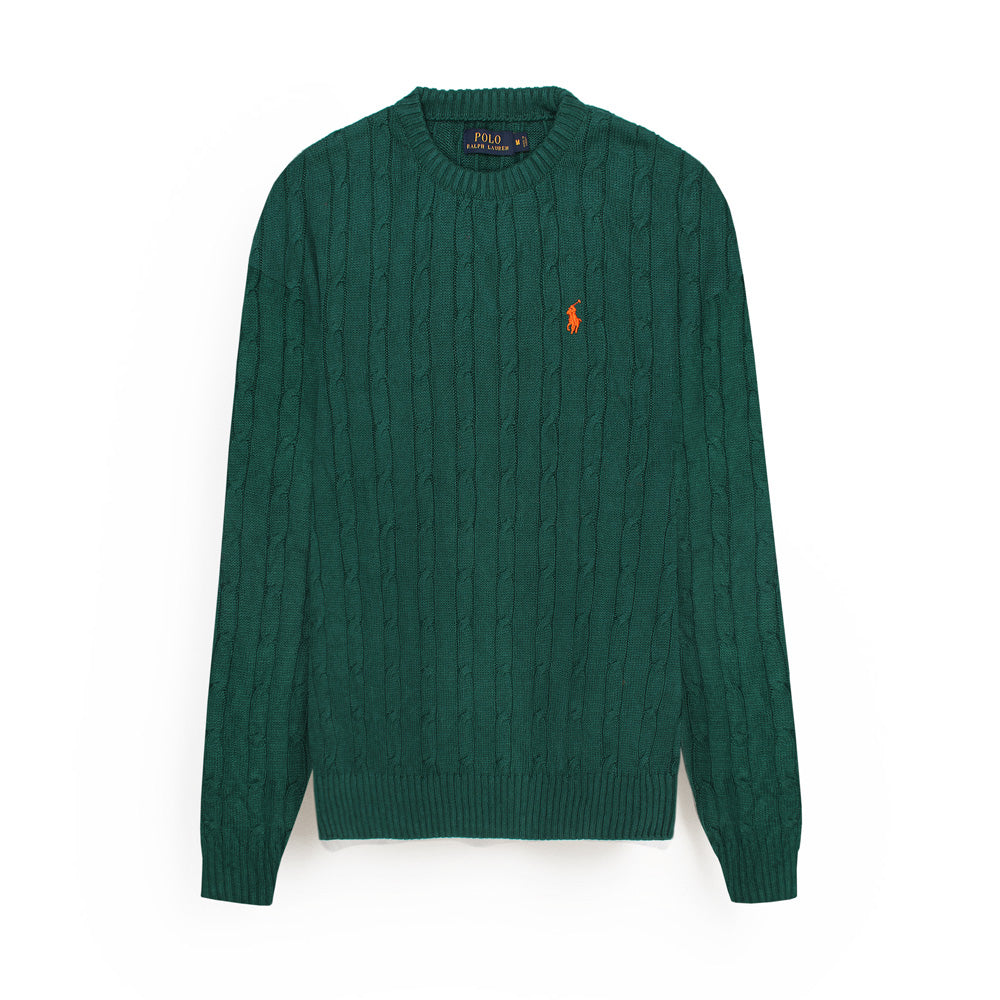 RL Cable-Knit Cotton Sweater (green)