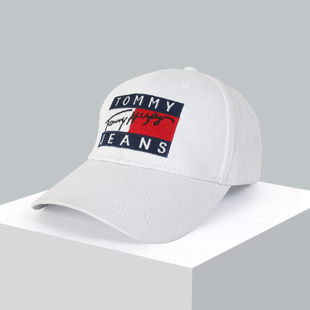 Th Cap Flag Emb white