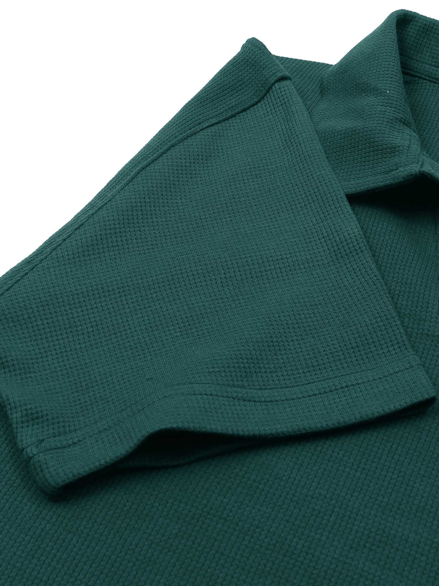 Brandahub polo shirts Premium Zr Waffle knit johnny collar polo-(british green)