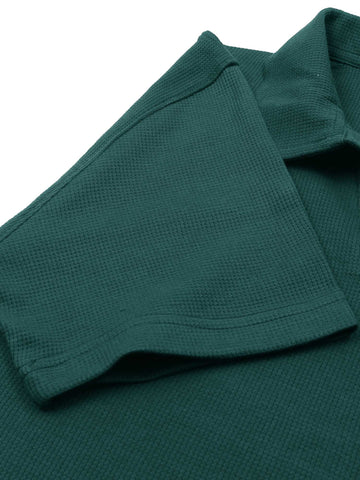 Brandahub polo shirts Premium Zr Waffle knit johnny collar polo-(british green)