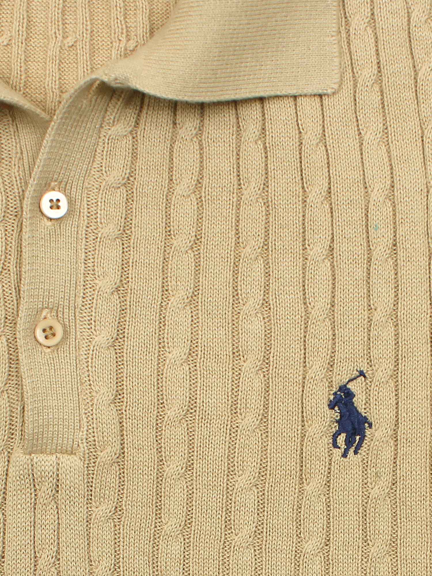 Brandahub polo shirts RL cable knit polo-khaki