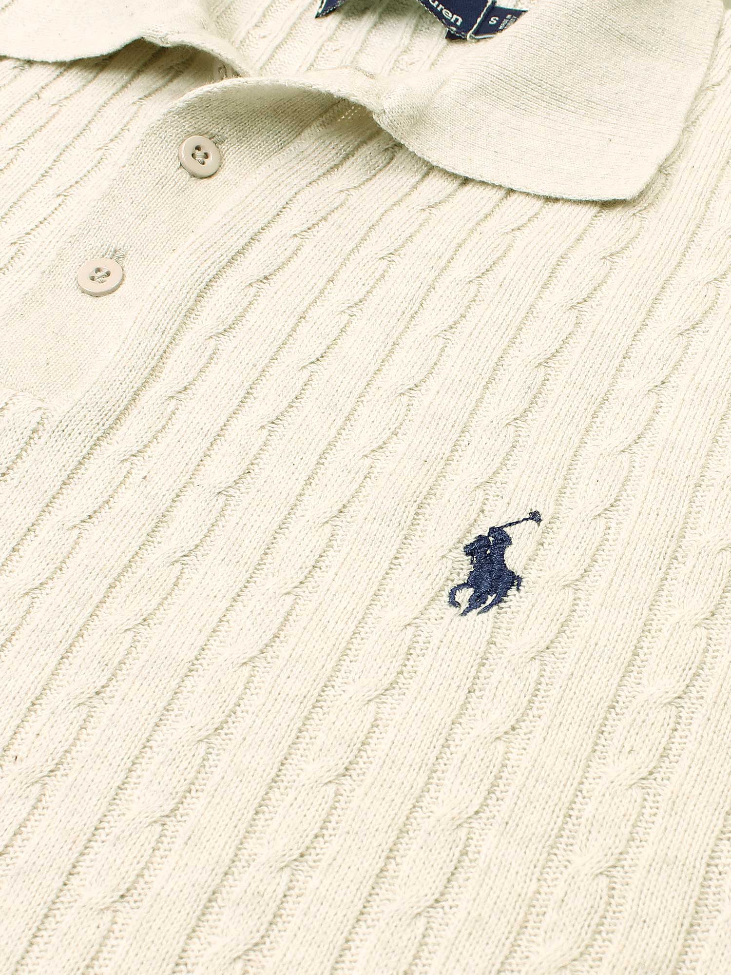 Brandahub polo shirts RL cable knit polo-Off White