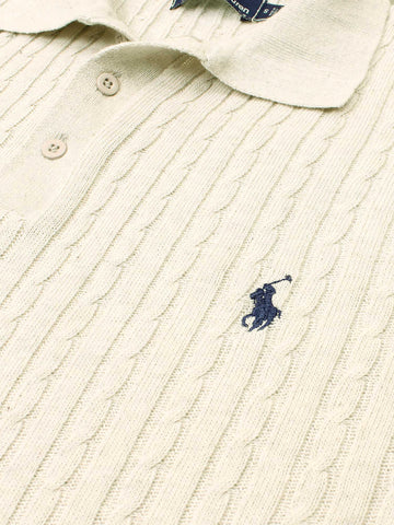 Brandahub polo shirts RL cable knit polo-Off White