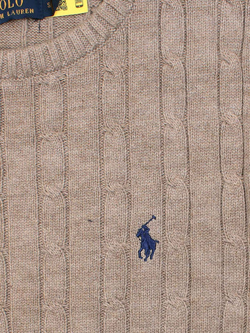 RL Cable-Knit Cotton Sweater (taupe)