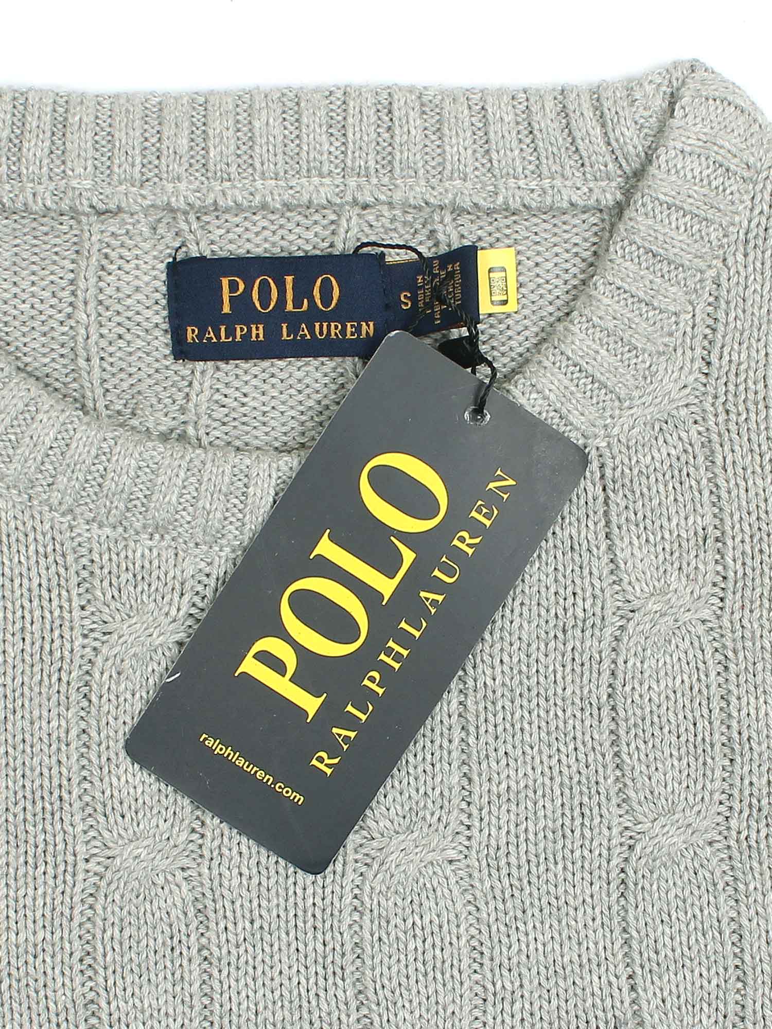 Brandahub sweaters RL Cable-Knit Cotton Sweater (light heather grey)