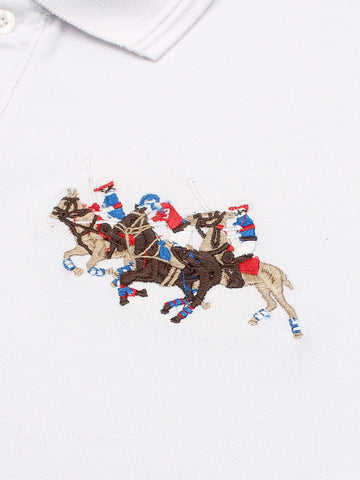 RL triple pony polo-white