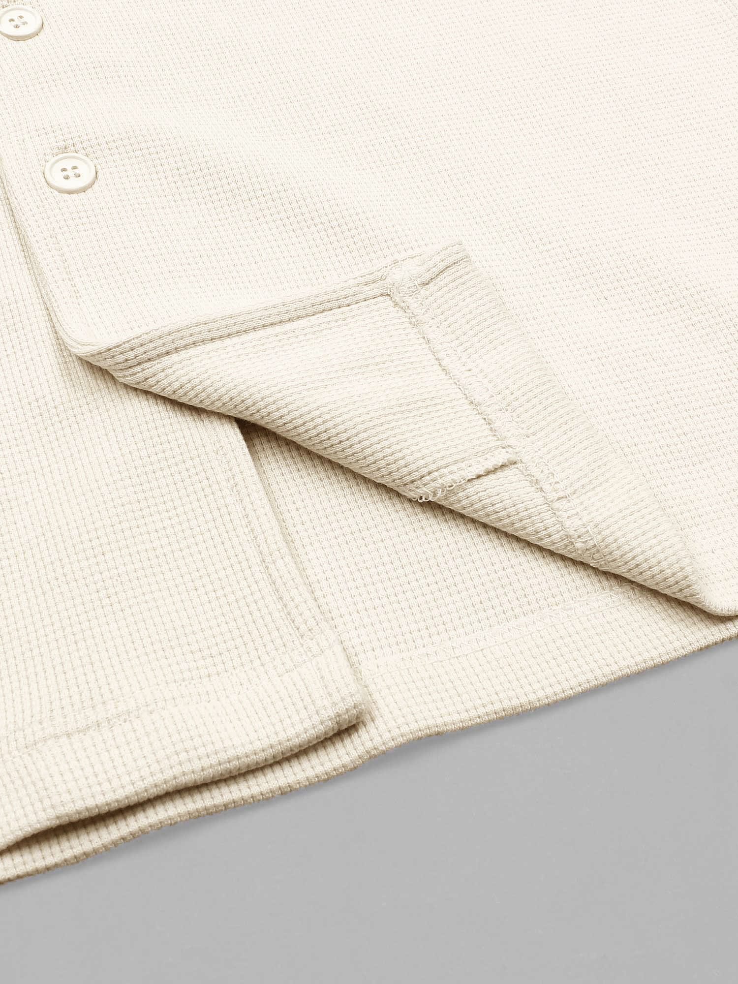 Brandahub polo shirts Premium Zr Waffle knit Resort collar shirt-(beige)