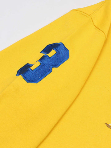 premium Rl triple pony Fleece hoodie (yellow)
