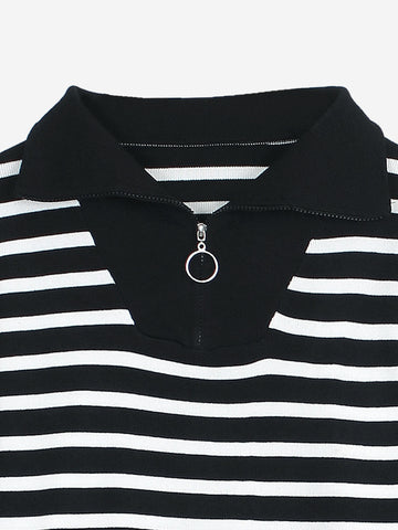 The Riviera Half-Zip Striped Knit Set