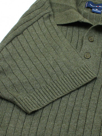 Th knit polo- olive green