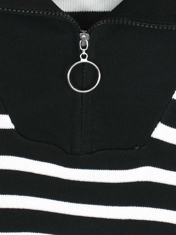 The Riviera Half-Zip Striped Knit Set