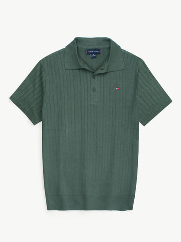 Th knit polo- British green
