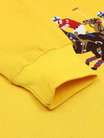 premium Rl triple pony Fleece hoodie (yellow)