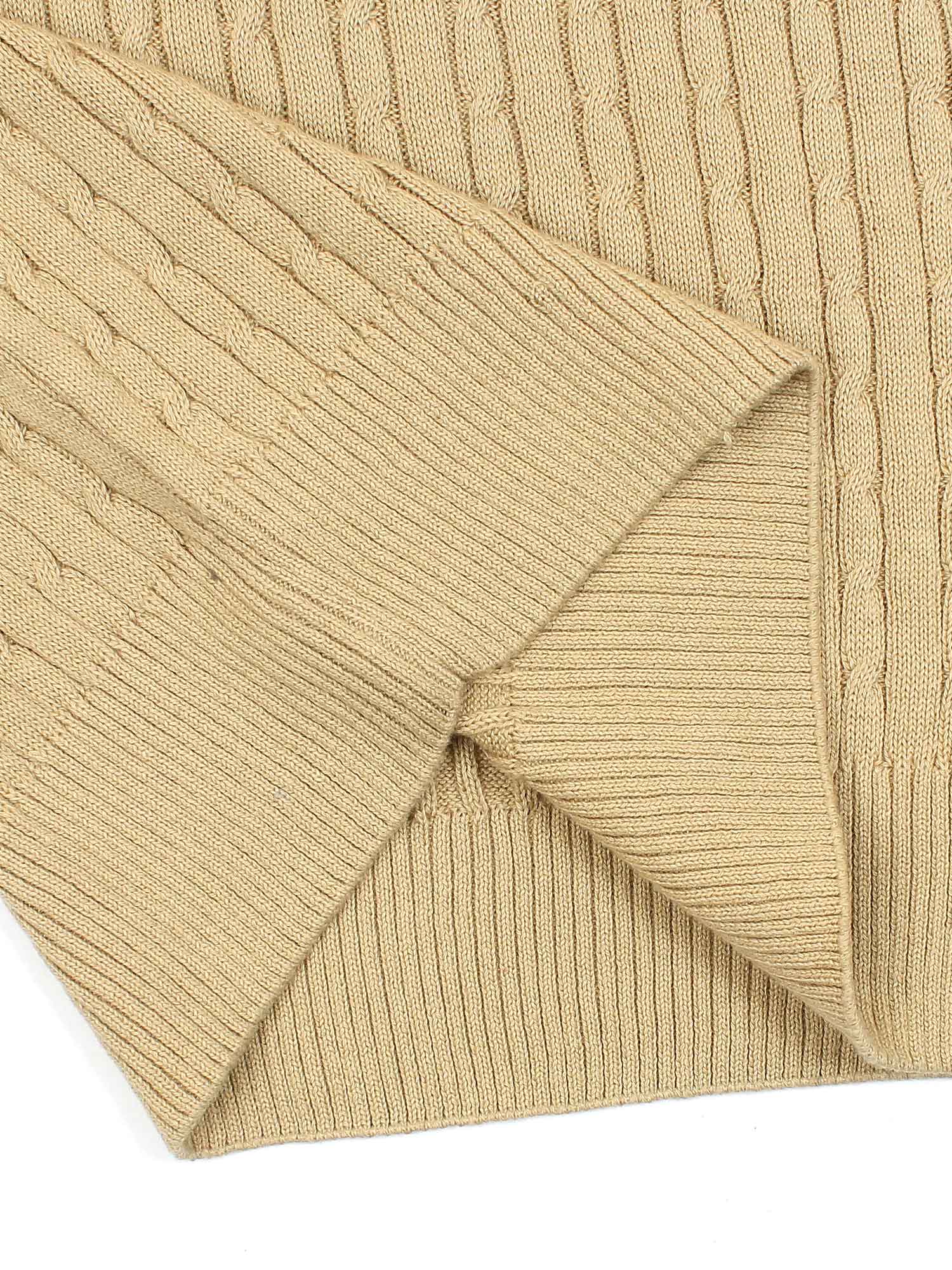 Brandahub polo shirts RL cable knit polo-khaki