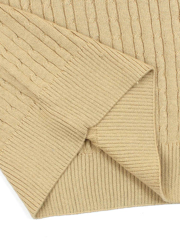 Brandahub polo shirts RL cable knit polo-khaki