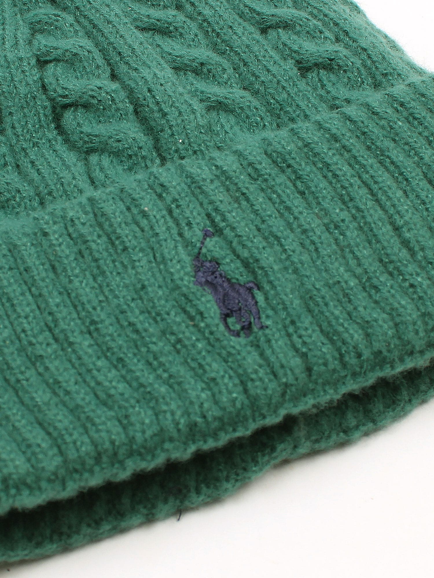 brandahub caps free size Rl Cable Knit Beanie (bottle green)