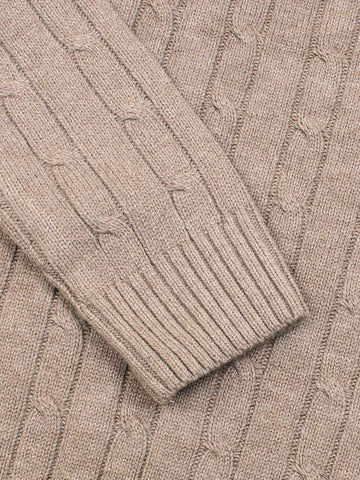 RL Cable-Knit Cotton Sweater (taupe)