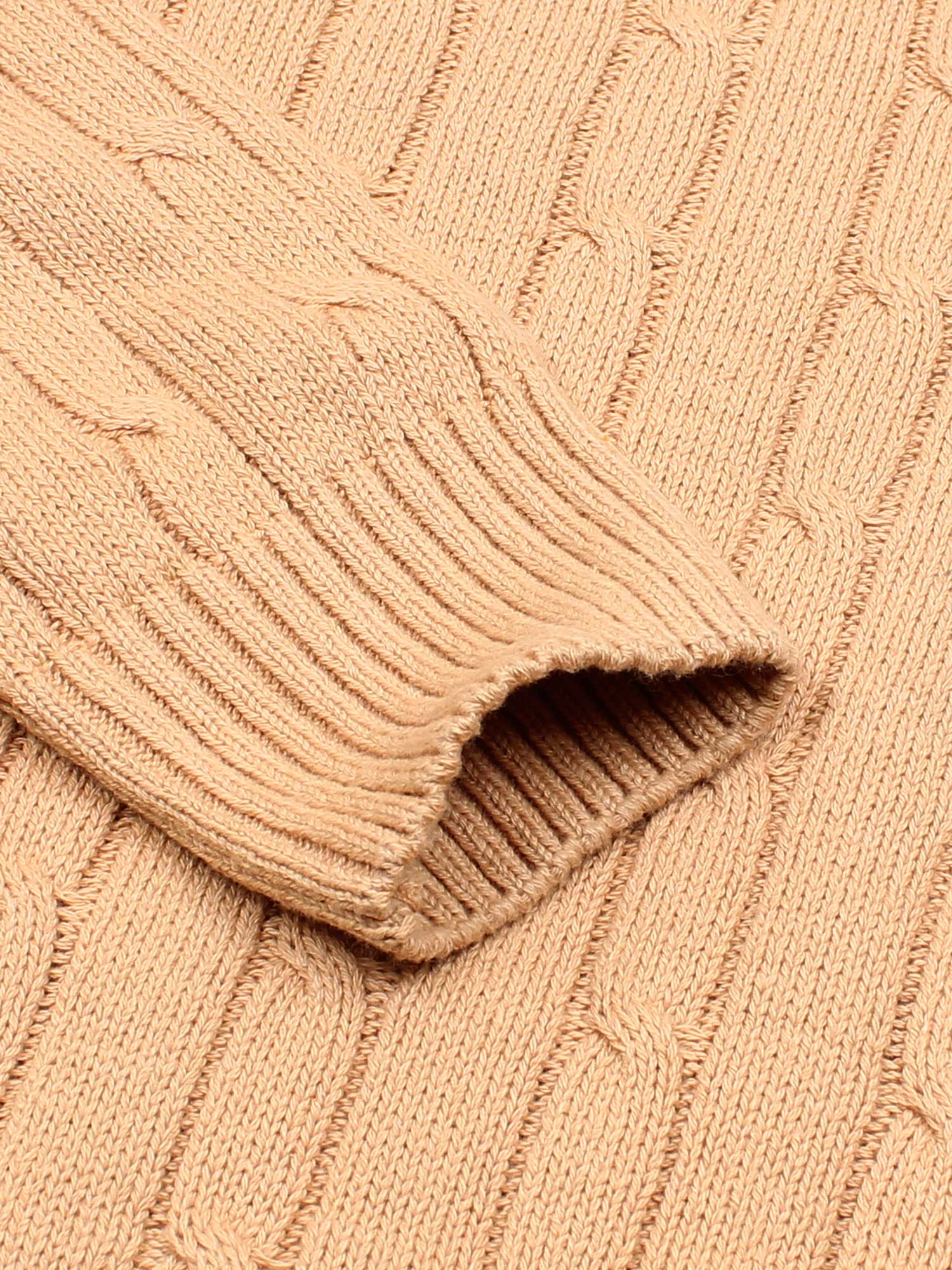 RL Cable-Knit Cotton Sweater (tan)