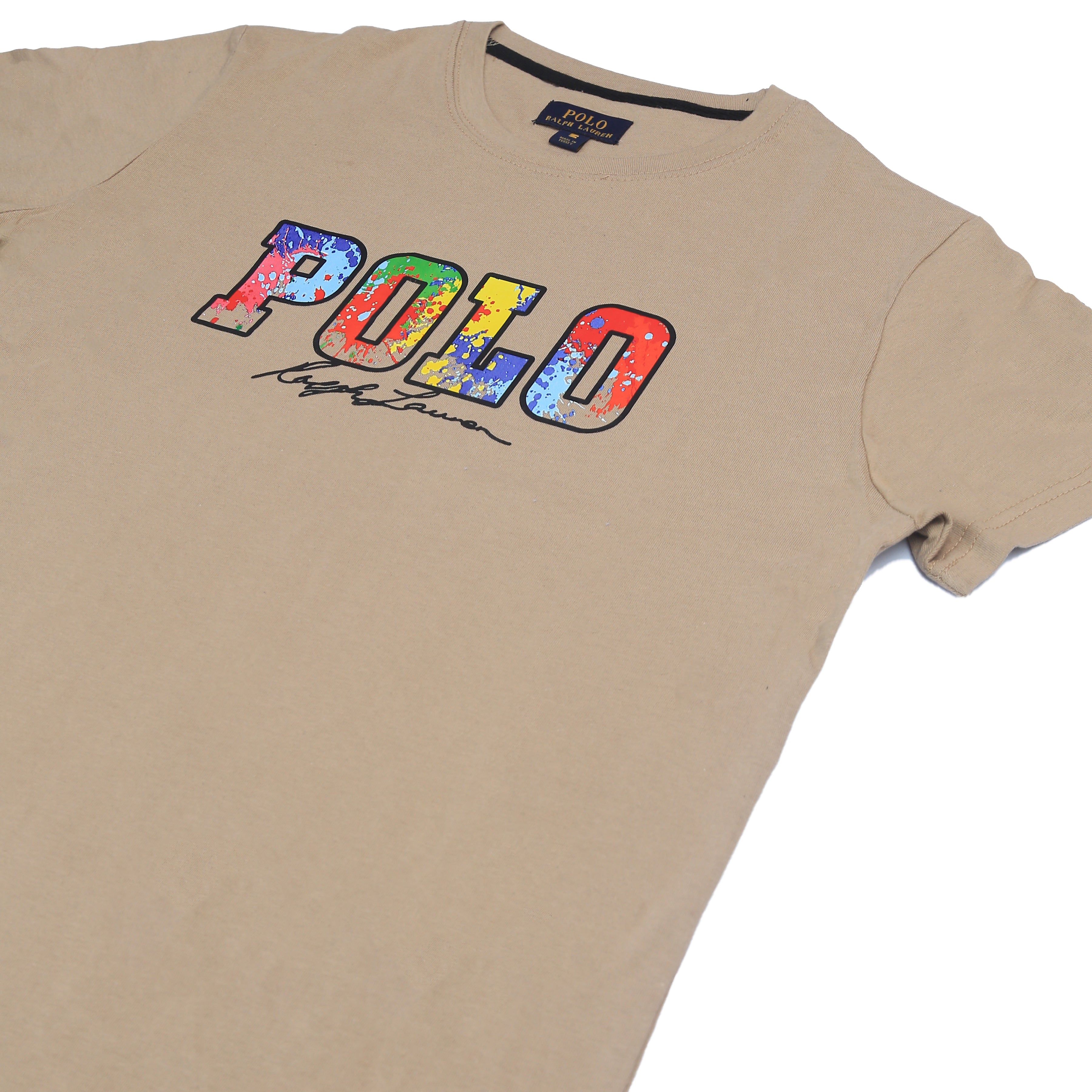PRL printed T Shirt-Brown - brandahub
