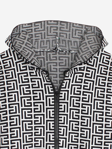 The Labyrinth Monogram Knit Set (Black & White)
