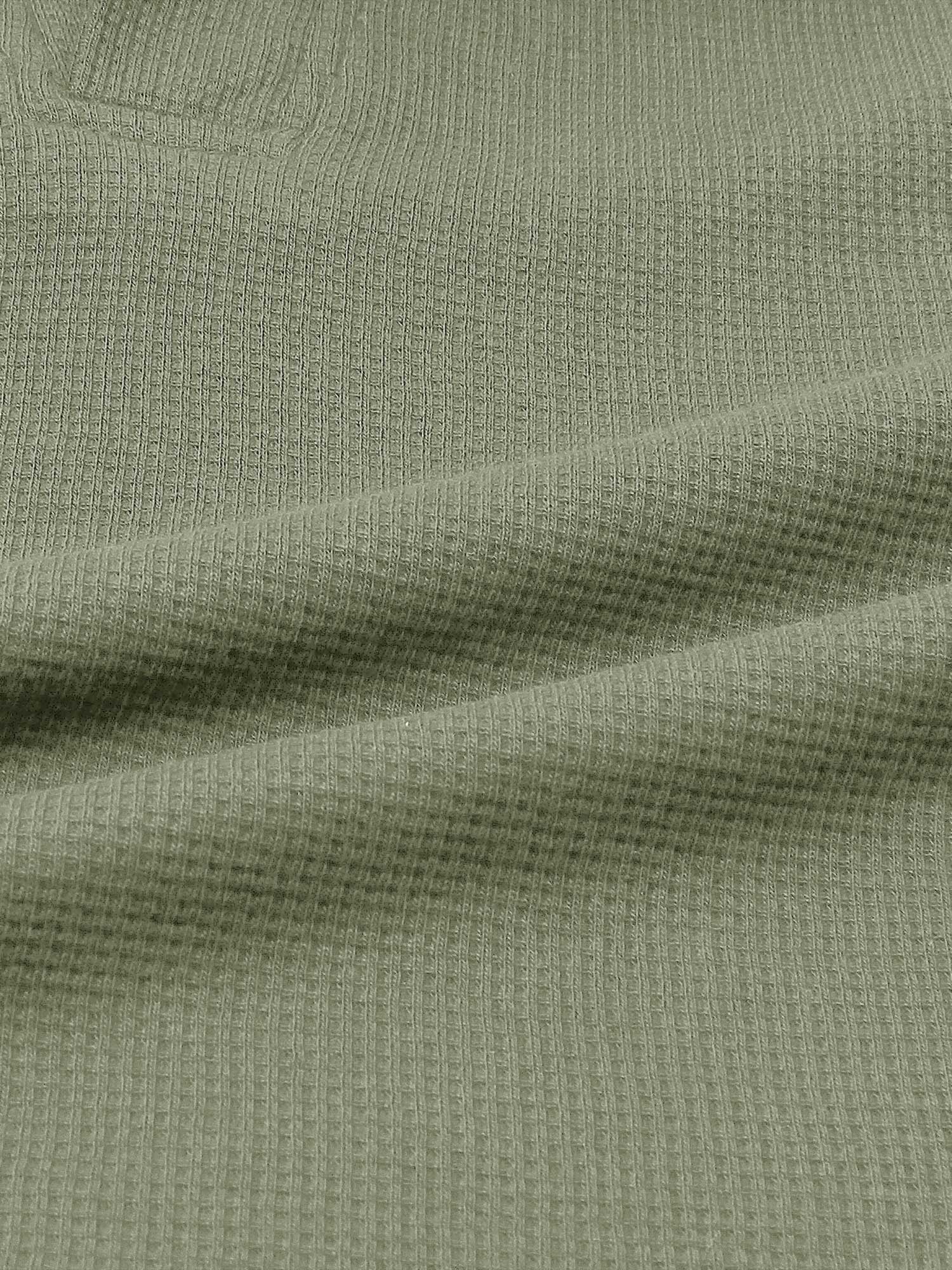 Brandahub polo shirts Premium Zr Waffle knit johnny collar polo-(olive green)