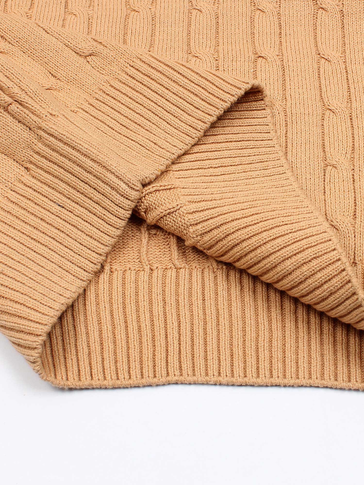 RL Cable-Knit Cotton Sweater (tan)
