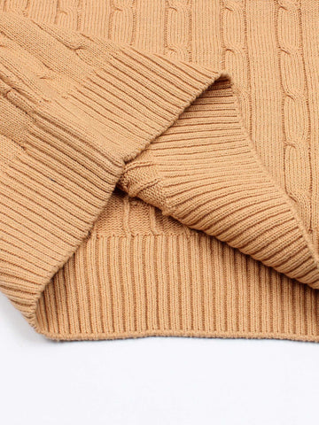 RL Cable-Knit Cotton Sweater (tan)