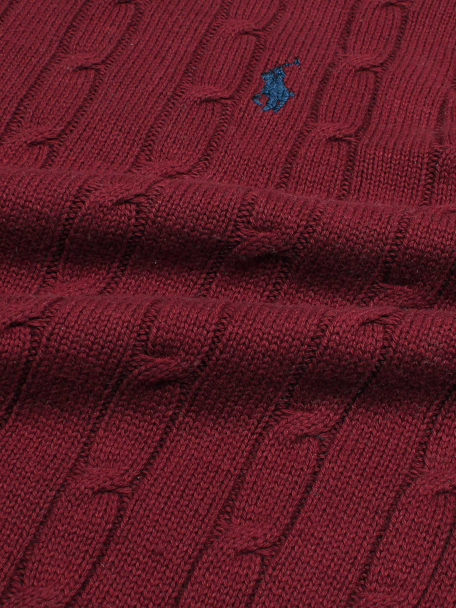 Brandahub sweaters RL Cable-Knit Cotton Sweater (maroon)