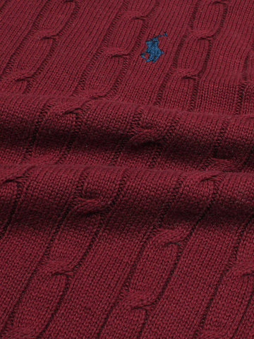 Brandahub sweaters RL Cable-Knit Cotton Sweater (maroon)