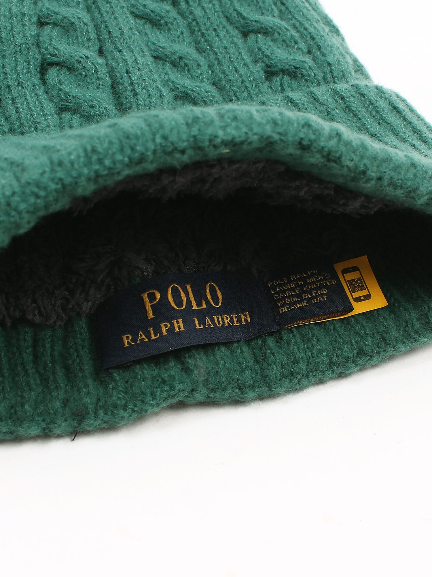 brandahub caps free size Rl Cable Knit Beanie (bottle green)