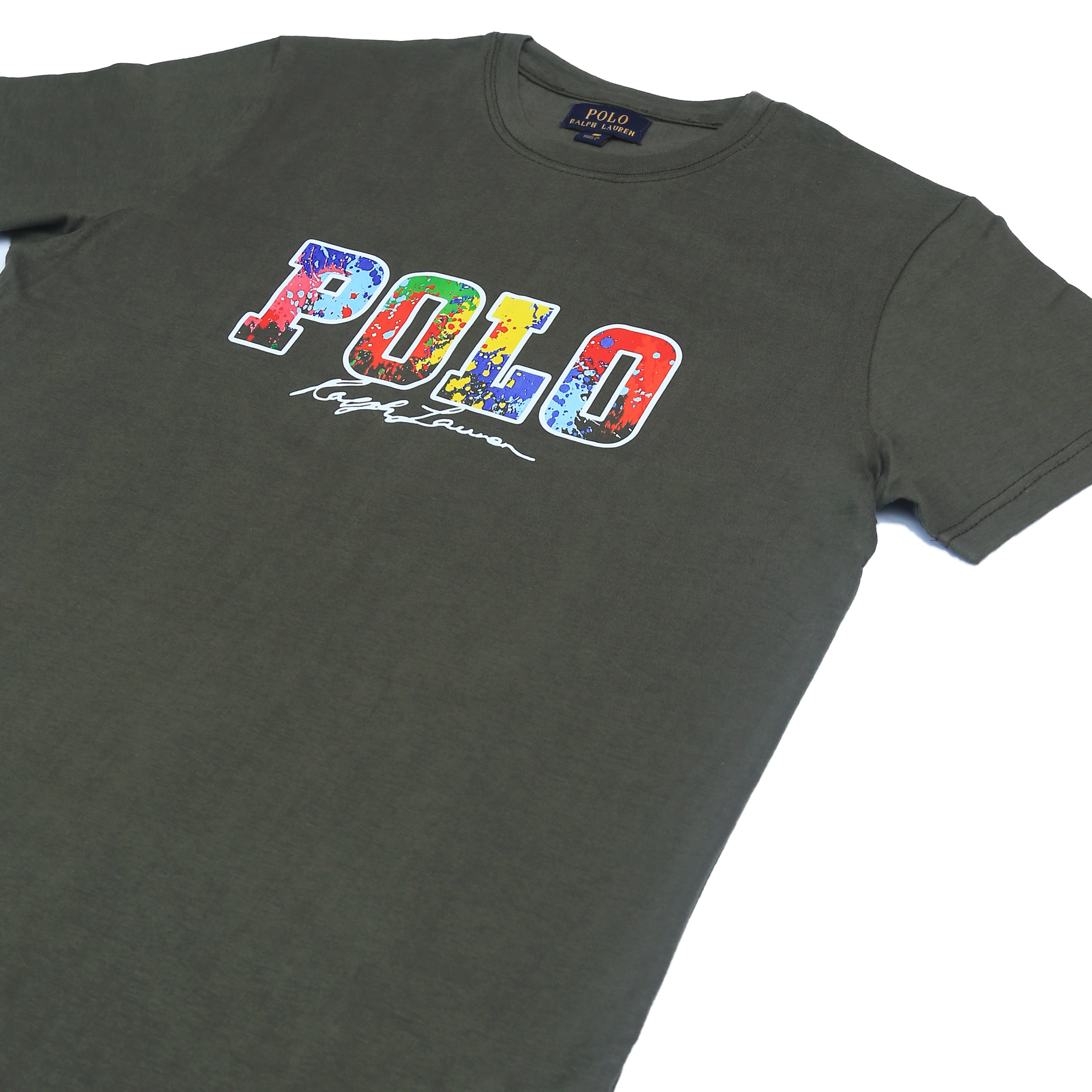 PRL printed T Shirt-olive green - brandahub