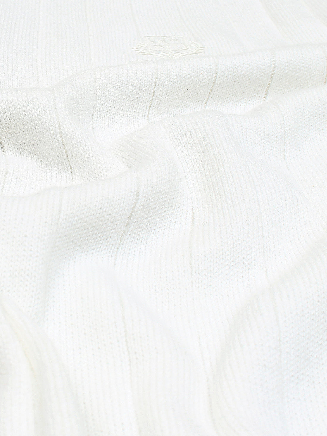 LP cable knit polo-white