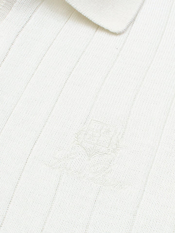 LP knit polo-white