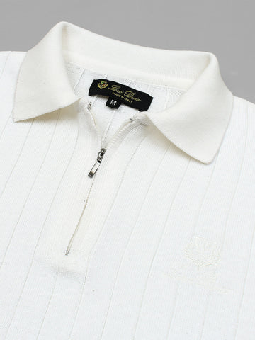 LP knit polo-white
