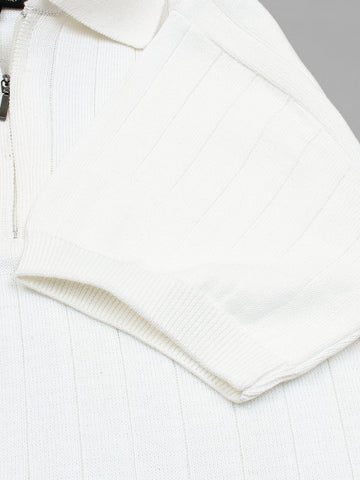 LP knit polo-white