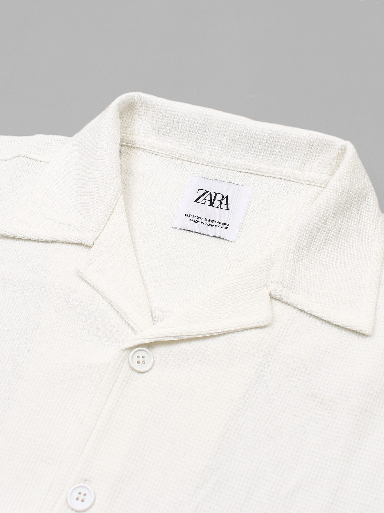 Brandahub polo shirts Premium Zr Waffle knit Resort collar shirt-(milky white)
