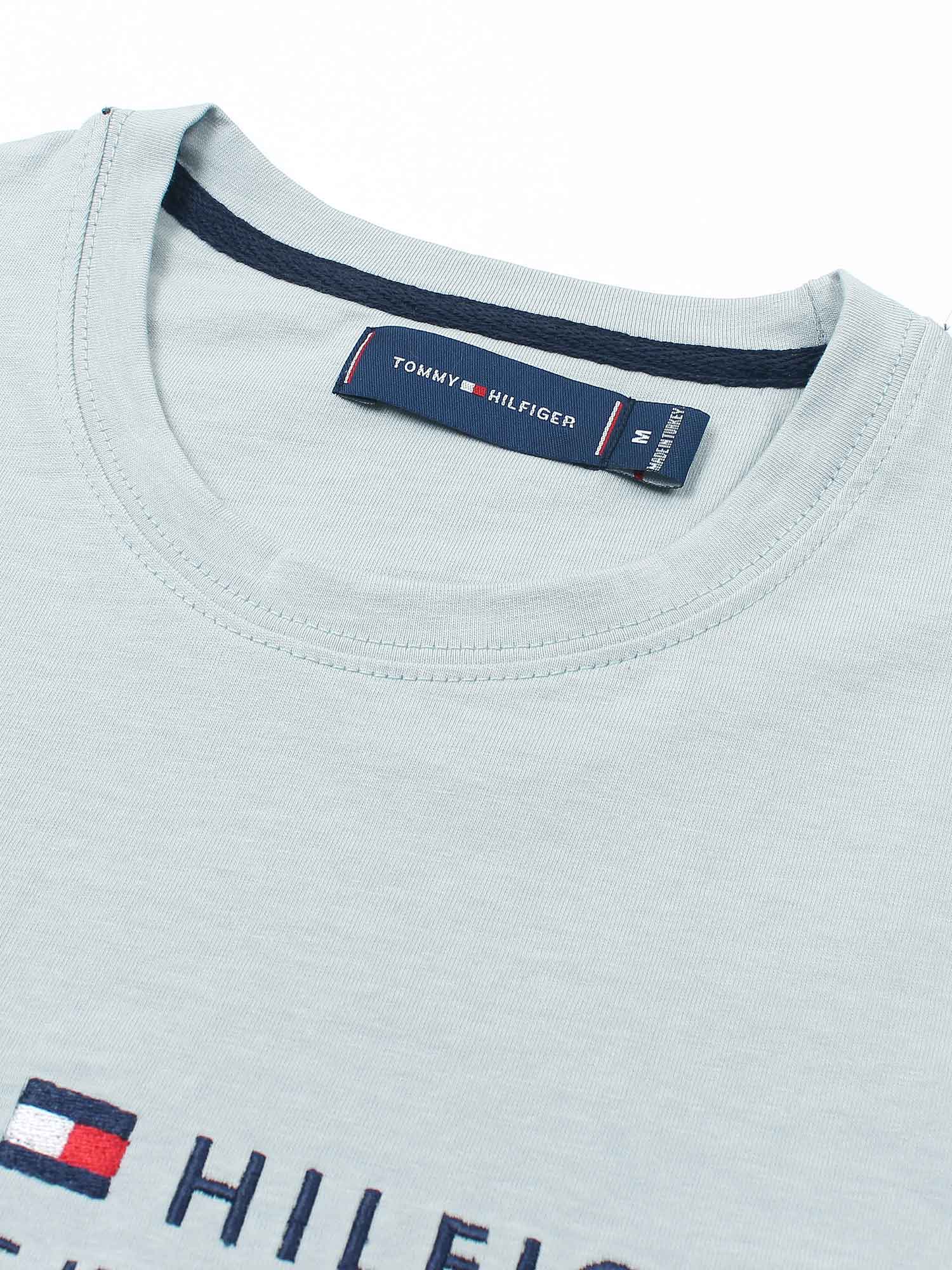 Brandahub T-shirts premium th embroidery t-shirt sky blue