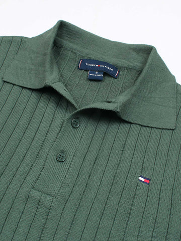 Th knit polo- British green