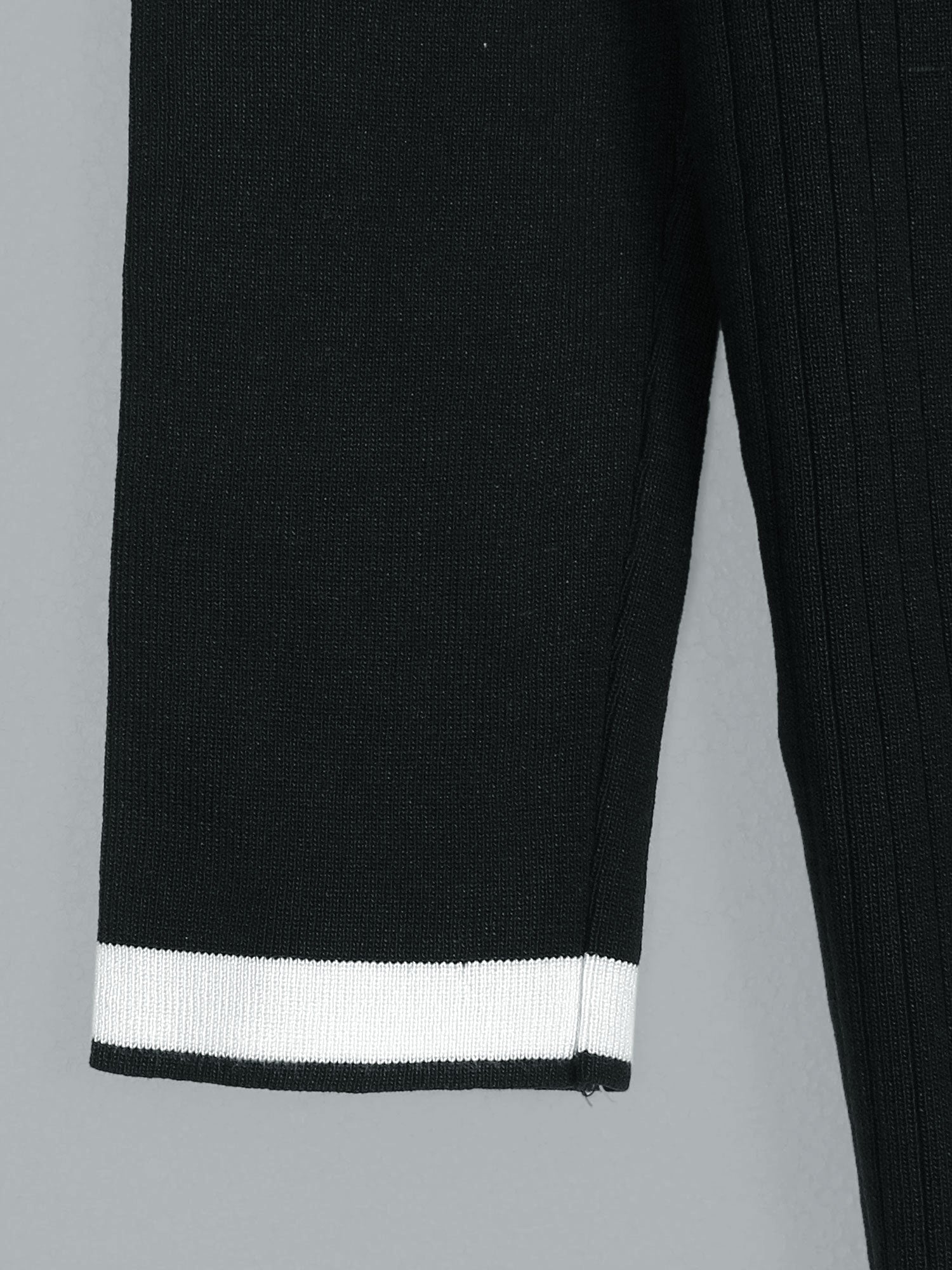 The Commodore Tipped Knit Blazer Set (black)