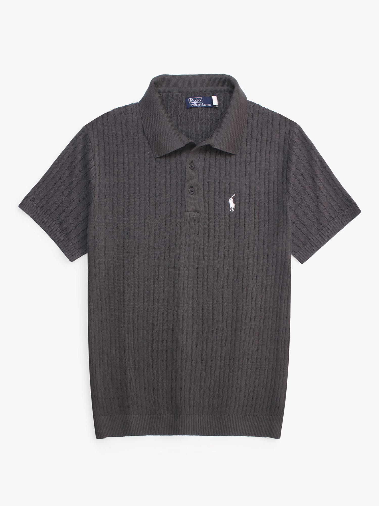 Brandahub polo shirts RL cable knit polo-grey