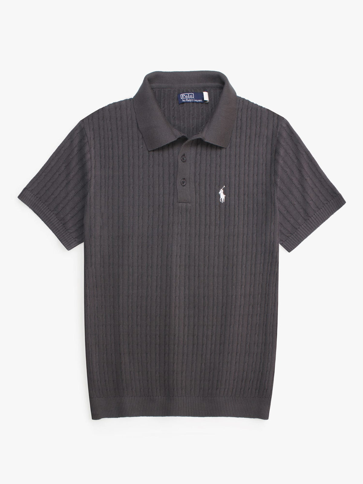 Brandahub polo shirts RL cable knit polo-grey