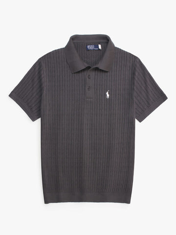 Brandahub polo shirts RL cable knit polo-grey