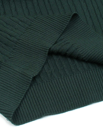 RL cable knit polo-green