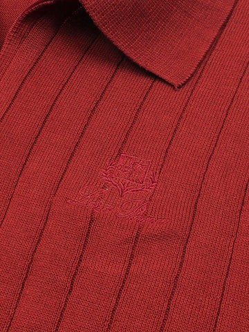 LP knit polo-red